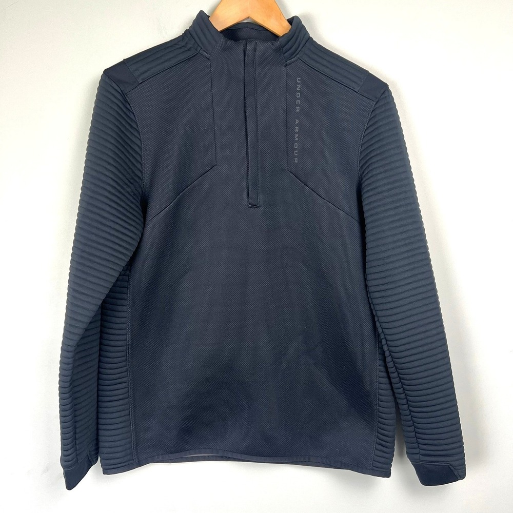 Under Armour Golf ColdGear Mens M Black Quarter Zip Pullover Gorpcore Techwear